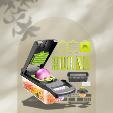 12-in-1 Multifunctional Vegetable Slicer and Cutter with Basket
