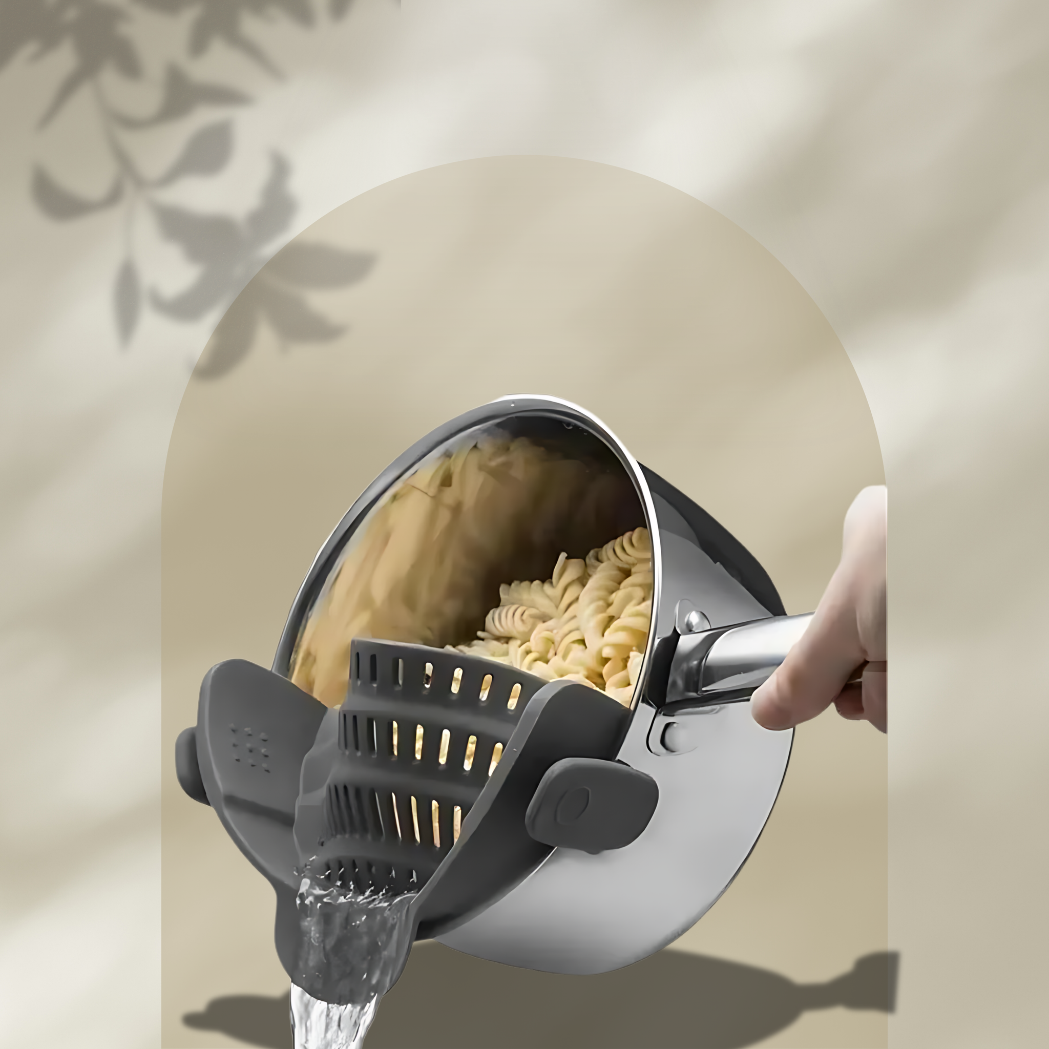 Adjustable Silicone Clip-On Strainer for Pots, Pans, and Bowls - Handheld Drainer for Noodles, Pasta