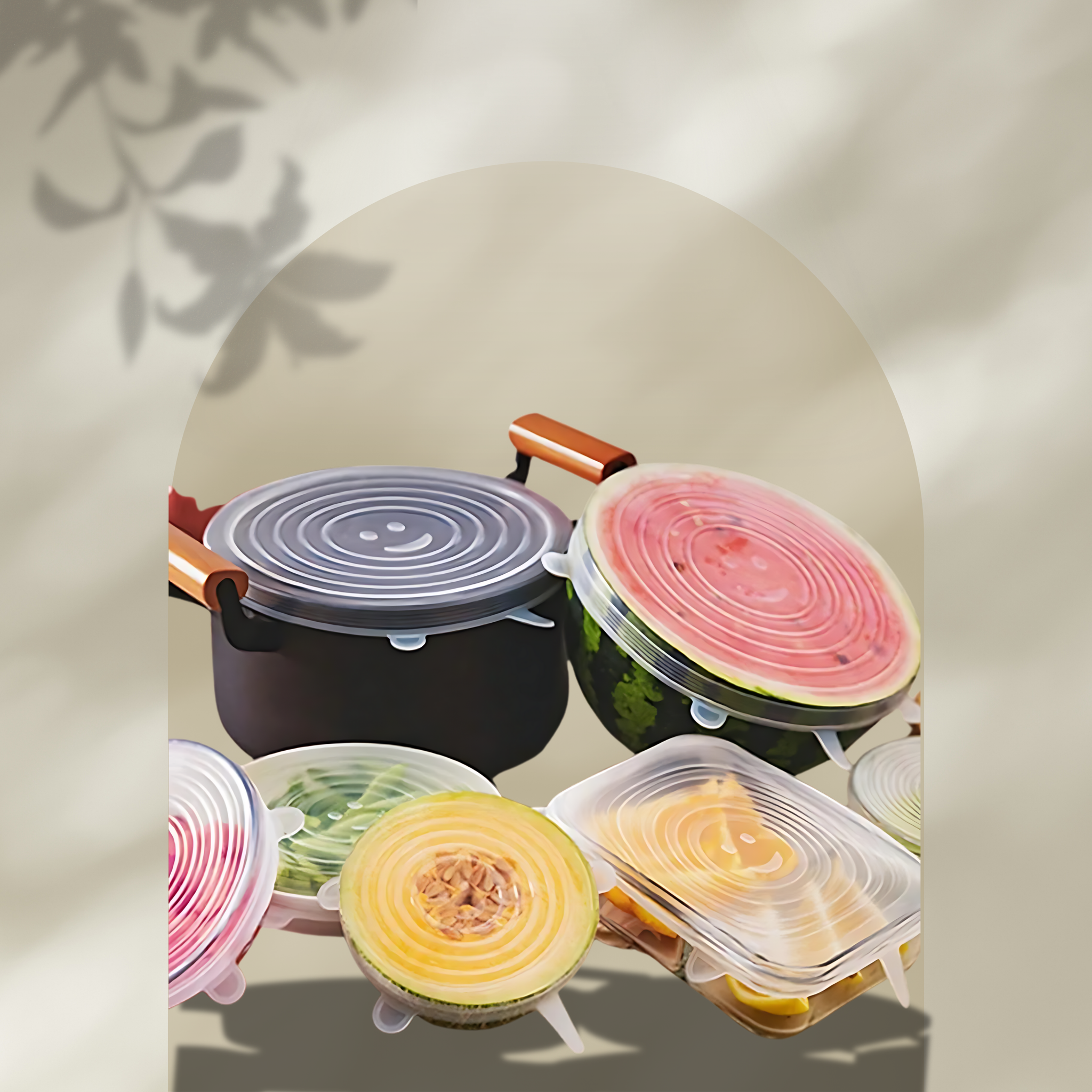Universal Silicone Stretch Lids - 6 Pcs Set for Kitchen Microwave Food Covers