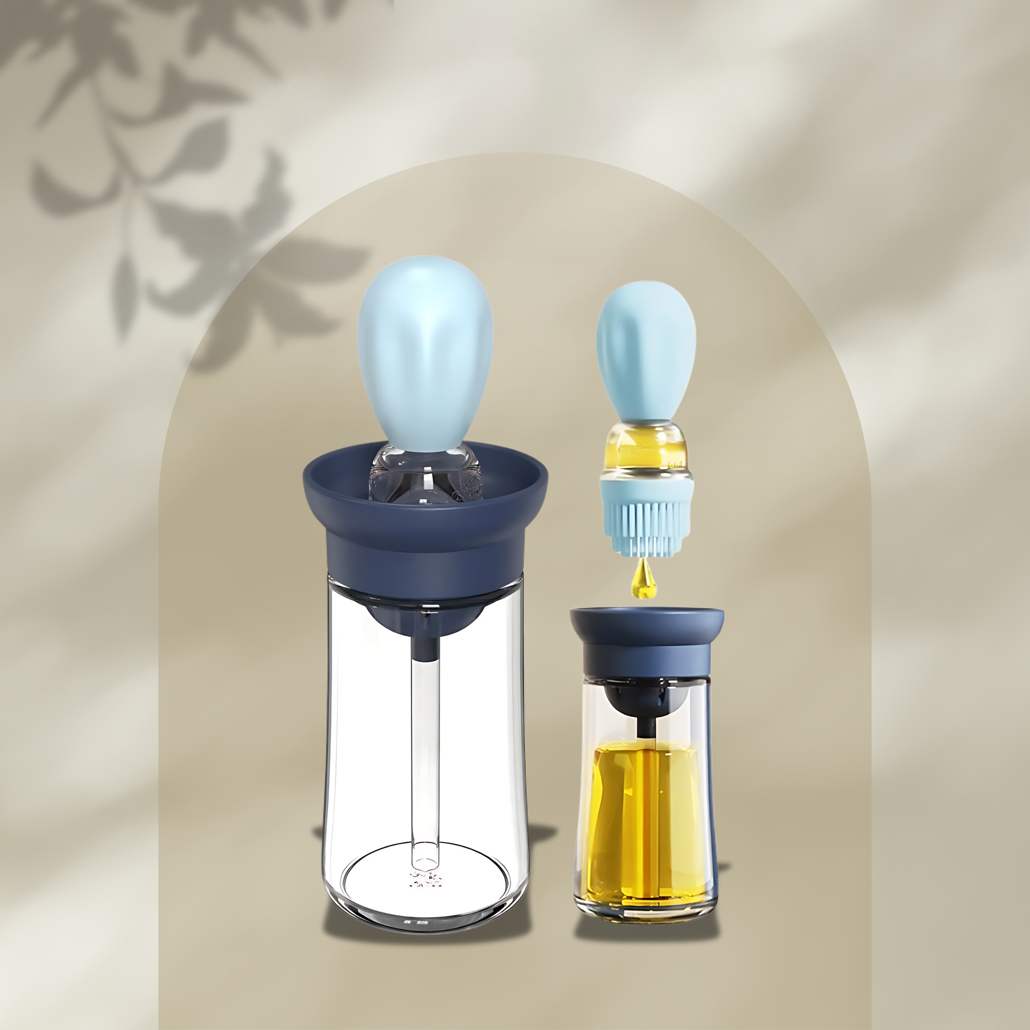 Portable Silicone Oil Bottle with Brush and Spray for Cooking and BBQ