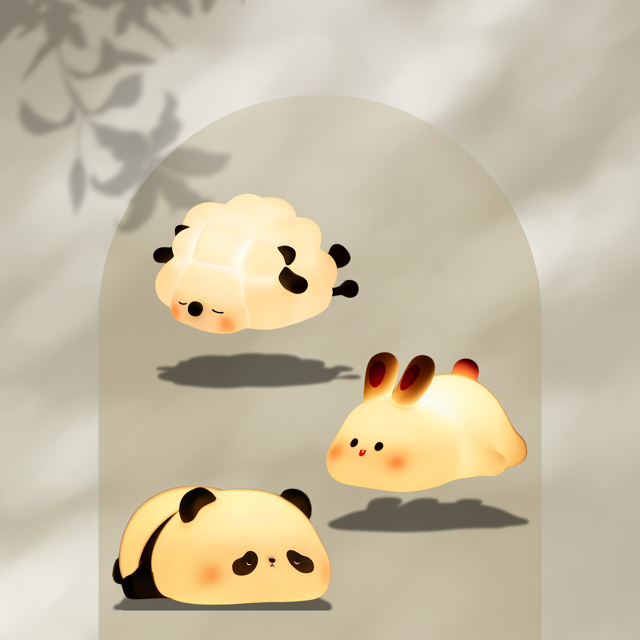 Cute Animal Silicone LED Night Lights - USB Rechargeable Bedside Lamp