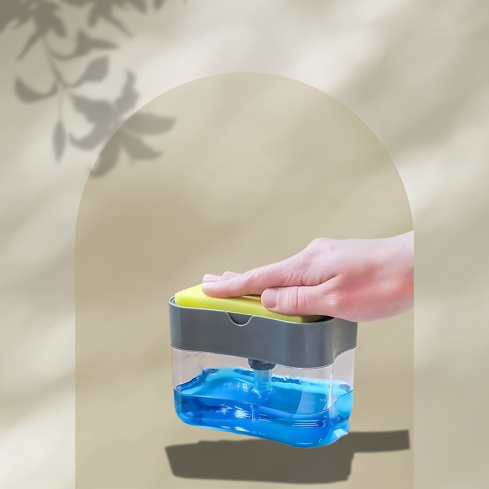 Dish Soap Dispenser with Sponge Holder - Liquid Soap Dispenser and Sponge Caddy Pump
